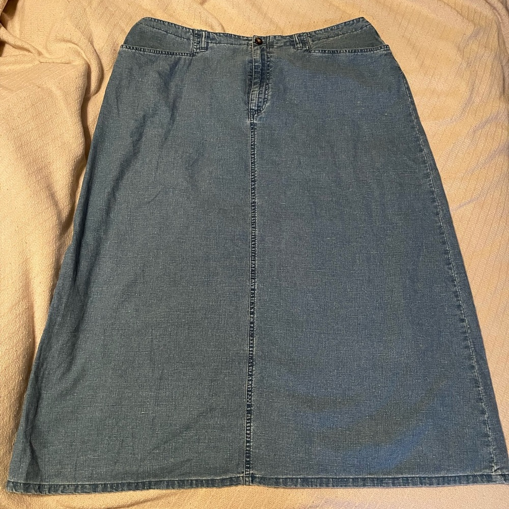 Crazy Horse Cambray Denim Maxi Skirt